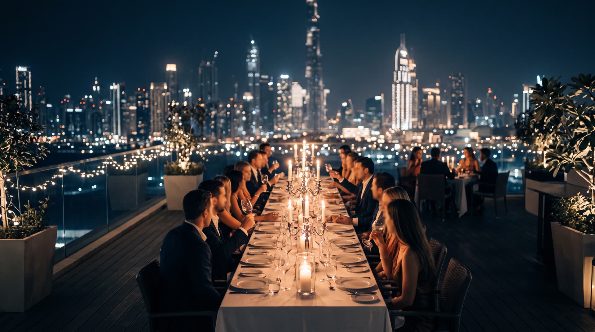 Private investor dinner overlooking the Dubai skyline
